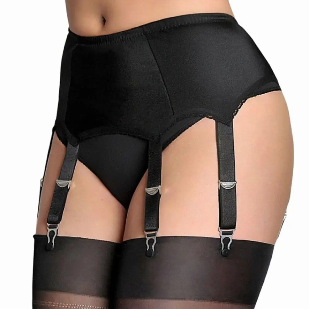 New Sexy Lingerie 6 Buckle Adjustable Metal Buckle Sexy Transparent Garter Belt Women Mesh Suspender Belt Garter Plus Size Ling