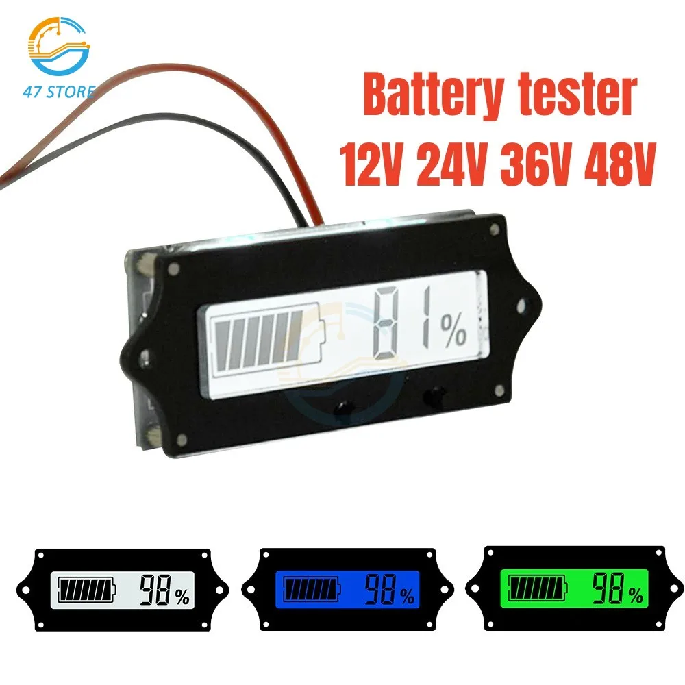 Battery Capacity Indicator DC6-63V Lead Acid Lithium Car Motorcycle Digital Voltmeter Ammeter Voltage Tester Power Level Monitor