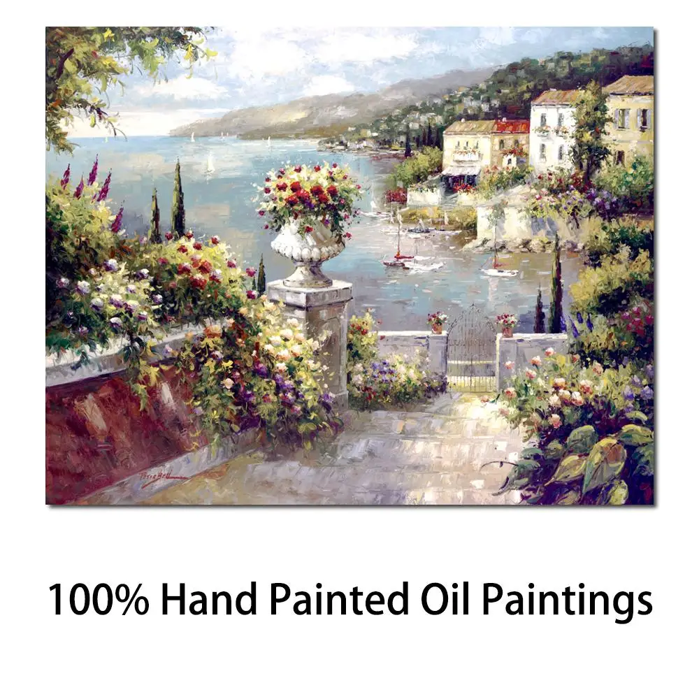 

Beautiful Oil Painting Landscapes Capri Vista Ii Hand Painted Canvas Artwork for Dinning Room