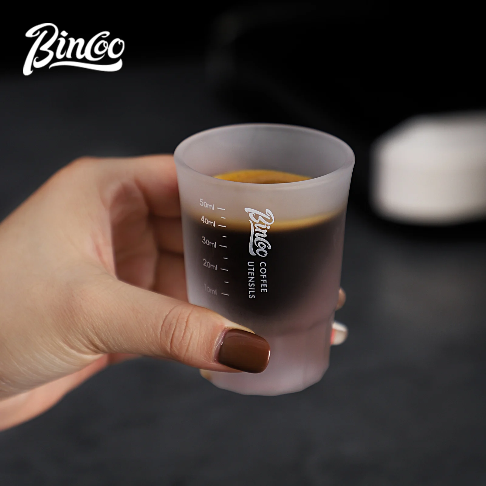 BINCOO 50ml Espresso Glass Measuring Cup Clear Shot Glasses Coffee Mugs Set Espresso Measuring Cup Tools Milk Frothing Pitcher