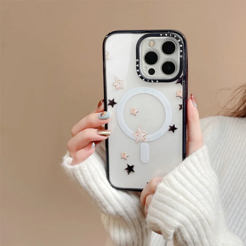 日本買い Casetify ミラーケース iPhone 13 Pro Max用 Magsafe対応 Alisha Marie Social  バッテリーケース ブラック スマホ・タブレット・モバイル通信