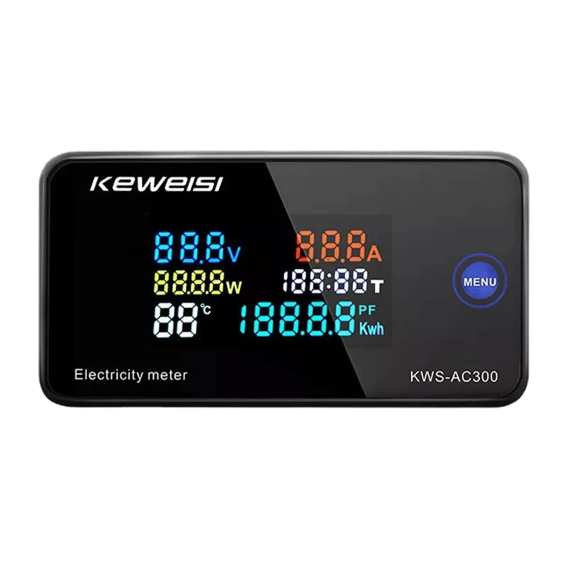 

KWS-AC300 AC 50-300V Voltmeter Ammeter KWS Power Energy Meter LED AC Wattmeter Electric Meter with Reset Function 0-100A