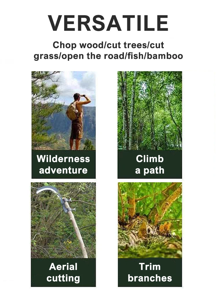 Multifuntional Portable Grass Sickle Cutter Head Wheat Lawn Mower Gardening Grass Weeding Knife Farm Scythe Sickle Garden Tools