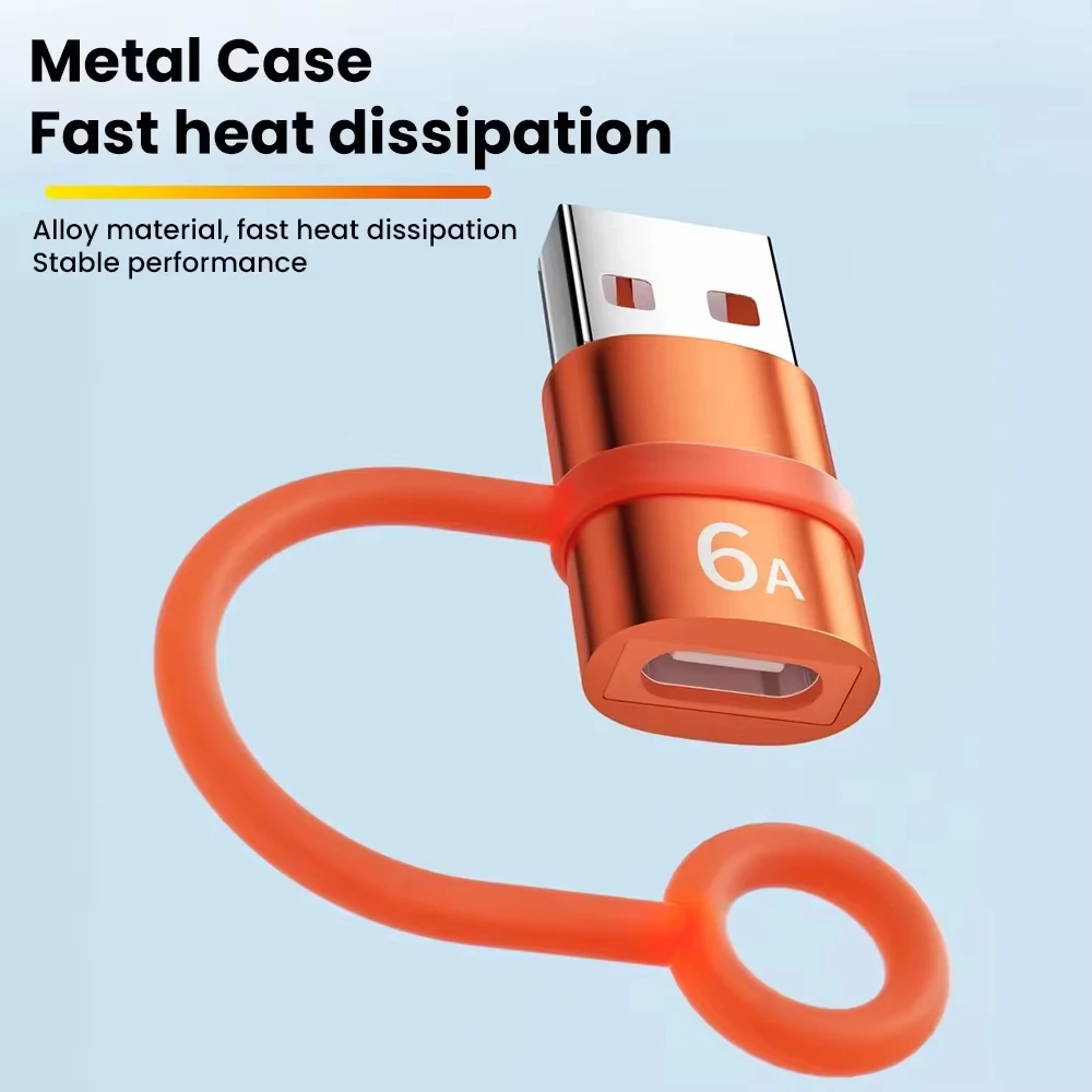NNBILI USB3.0 어댑터 USB 남성용-타입 C 여성용 OTG 6A 고속 충전 타입 C-아이폰 여성용 데이터 전송 끈형 액세서리 포함