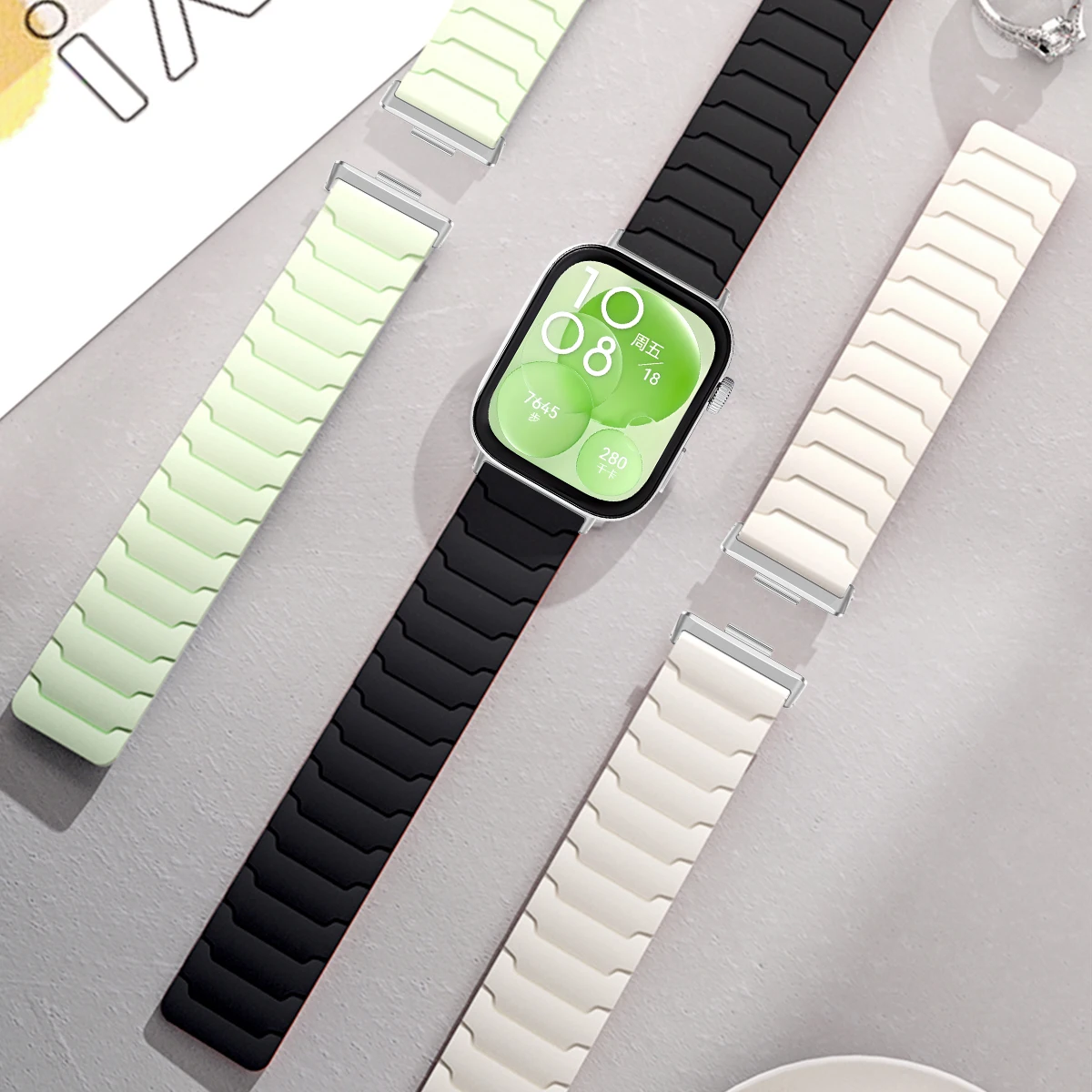 Magnetic Loop Silicone Sport Band Replacement Watch Strap