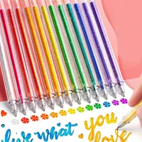 12/24 Color Glitter Gel Pen 1.0mm Metal Glitter Color Ballpoint Pen Paper Cardstock Drawing Marking Coloring DIY Art Marker Pens