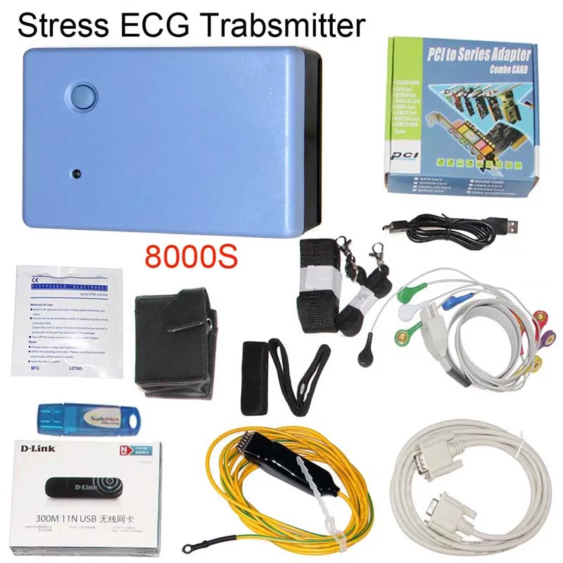 CONTEC 8000s Voltage EKG/ECG Analysis System hrbp Found Stress Portable Transmitter 12 Lead Recorder Analyzer System