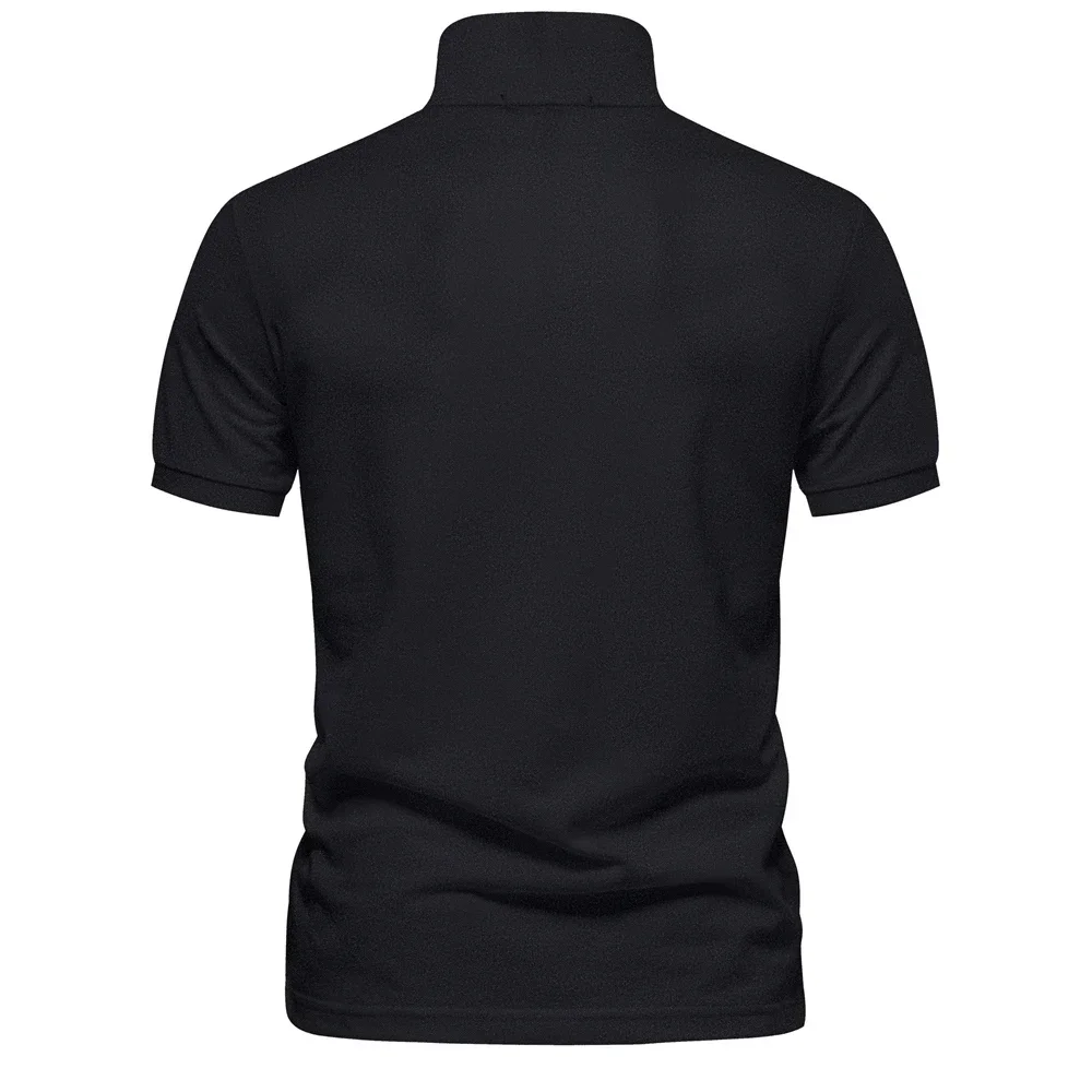 Men’s comfortable polo T-shirt with deer embroidery
