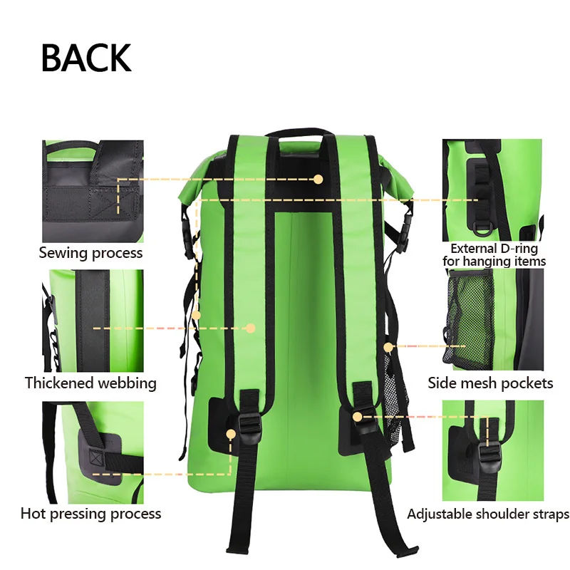 30L Waterproof Dry Bag Backpack For Camping Drifting Hiking Swimming Rafting Kayaking River Trekking Outdoor Floating Bags waterproof dry bag