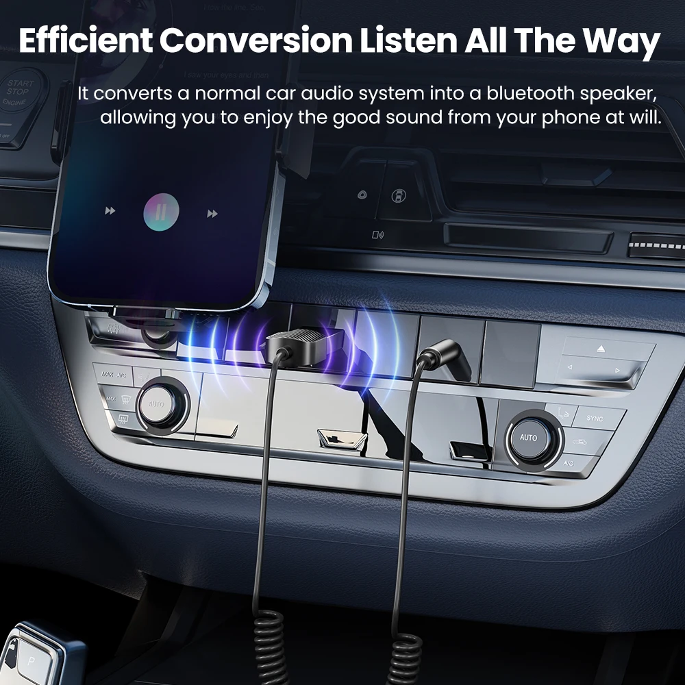 Bluetooth transceiver adapter Bluetooth aux adaptor Bluetooth audio receiver Bluetooth adapter Audio adapter Toocki Bluetooth 5.1 Aux Adapter USB To 3.5mm Jack Car Kit Handsfree Audio Aux Adapter Car Receiver BT transmitter Receiver