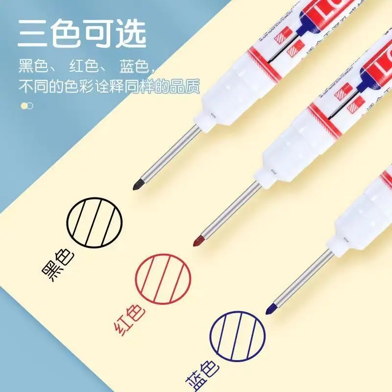 4pcs/Set Deep Hole Long Tip Head Thin Marker 20mm Nib Metal Pen Waterproof Bathroom Woodworking Decoration Multi-Purpose permanent marker pen marker pens permanent marker permanent markers paint marker pen markers pen long nib markers art markers paint pen art marker pen
