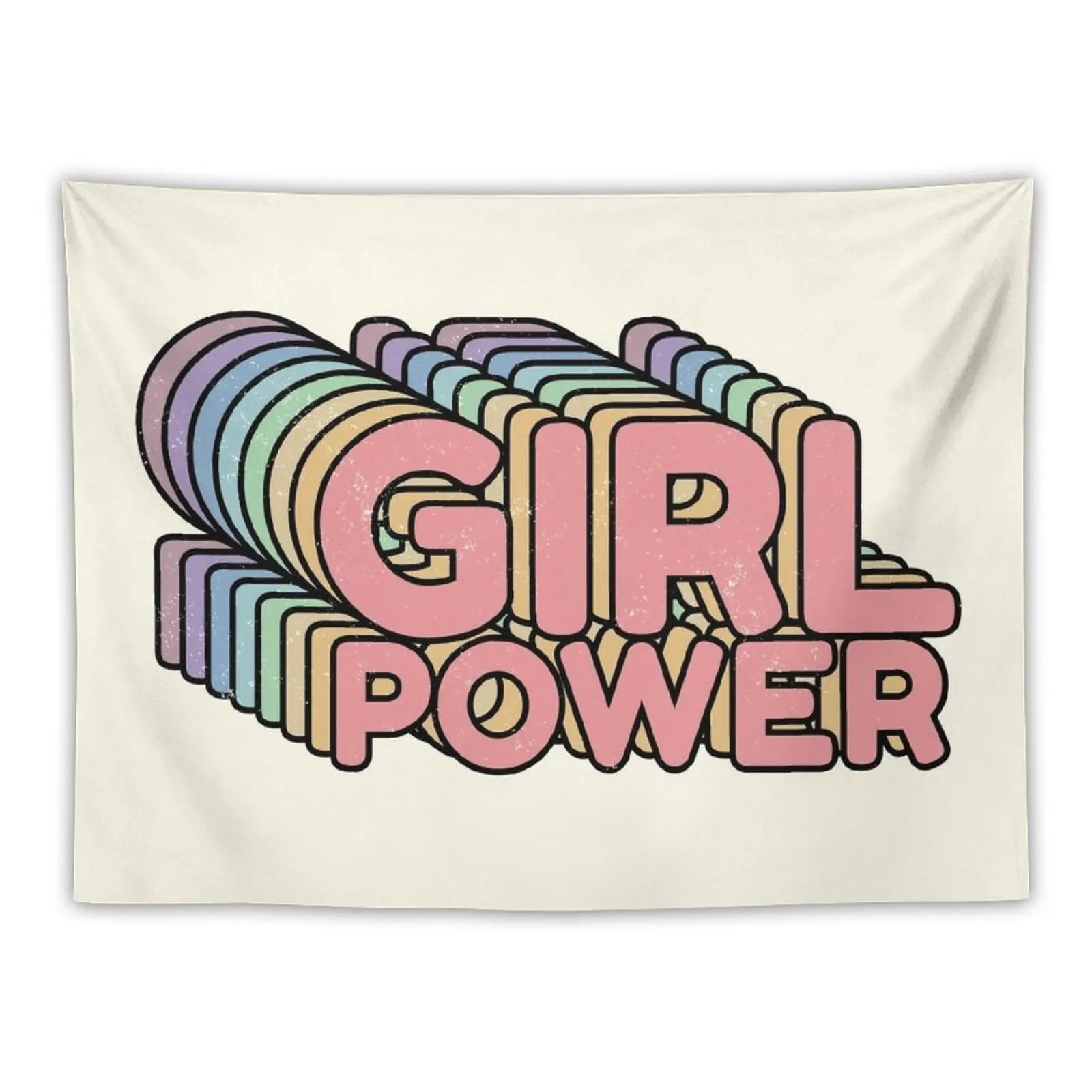 

GRL PWR - Girl Power cool Vintage distressed typography design 70s 80s cute Retro style Tee shirts Tapestry
