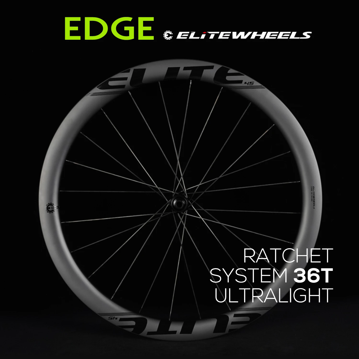 Elitewheels Edge Ultralight 1310g Road Disc Carbon Wheelset 40 45 50