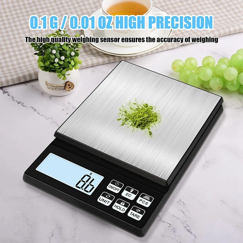 

Digital Kitchen Scale,5Kg/0.01G Rechargeable Food Scale,High Precision Kitchen Weighing Scales With LCD Display