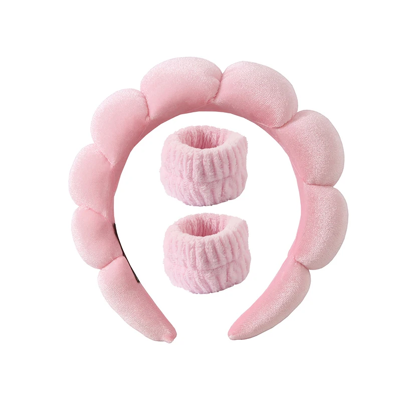 pink Towel Flannelette Fabric Twist Shape Face Wash Headband Women Hair Claw Hairpin Hair Clip Headwear Women Hair Accessories 1