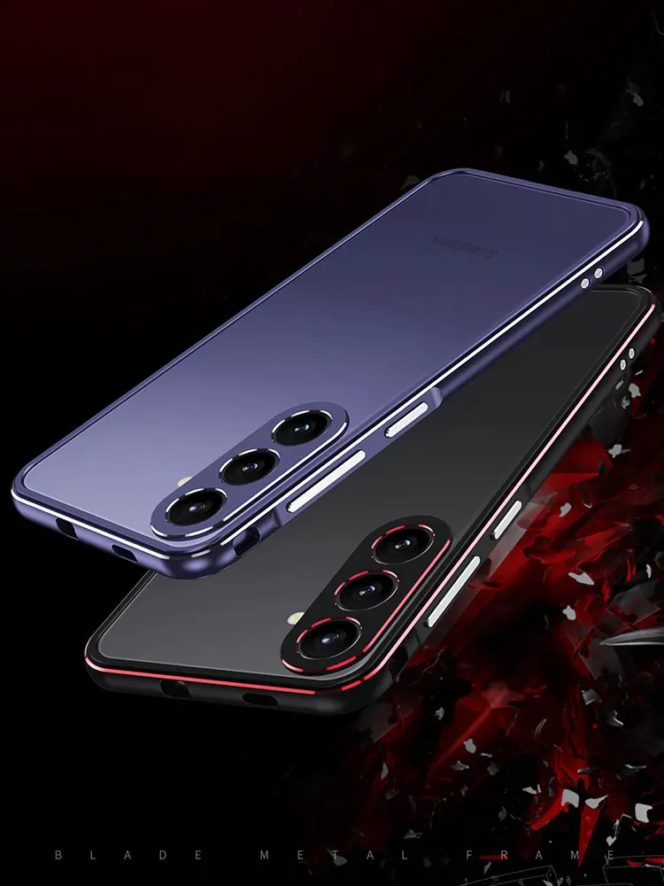 Lightweight Metal Alloy Bumper For Samsung Galaxy S24 Ultra Frame S23 FE S22+Plus Anti-Scratch Heat Dissipation Case+Camera Lens