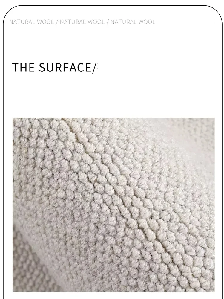 New Zealand Imported Wool Carpet For Living Room Decoration Home Rug For Bedroom Modern Solid Sofa Coffee Table Floor Mat 4