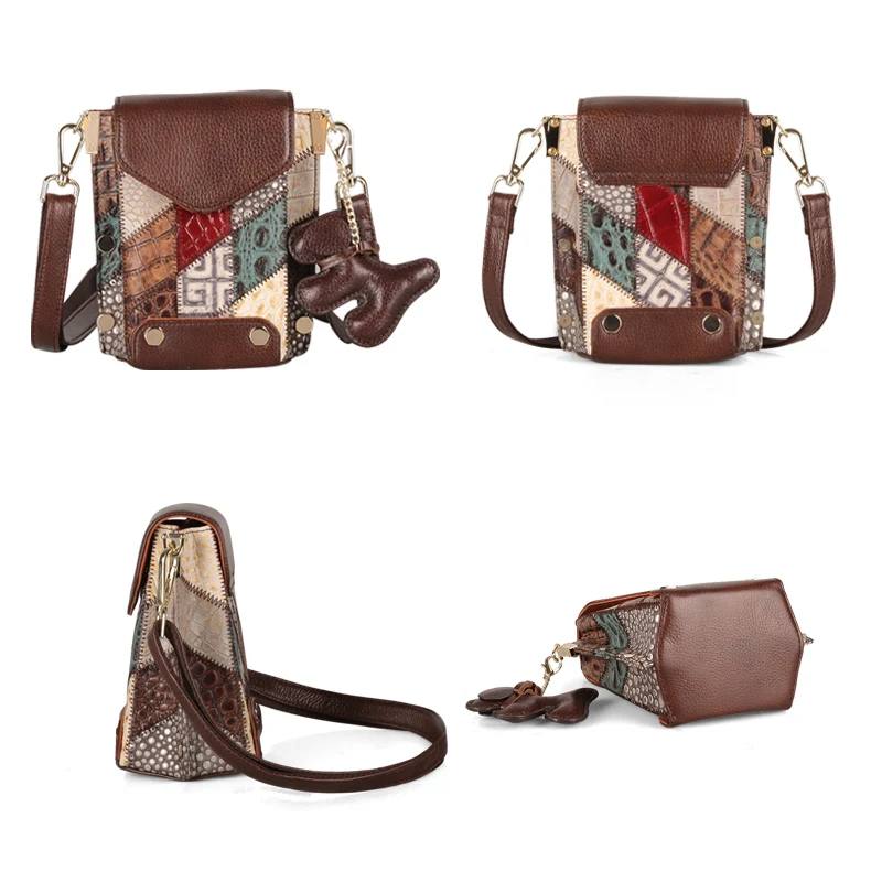 Vintage Shoulder Bag for Women Cowhide leather Phone Pocket Designer Causal Retro Crossbody Bags Women Purses and Handbags