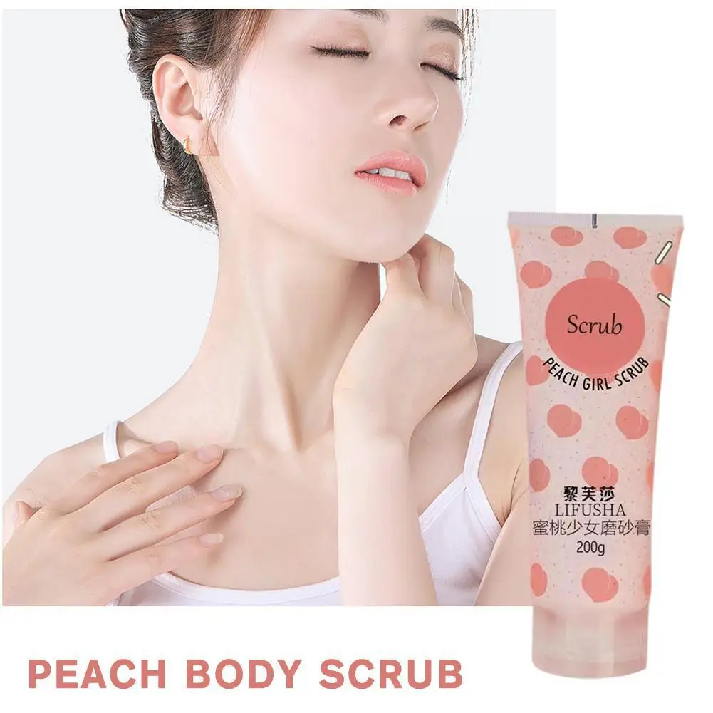 

200g Peach Body Scrub Moisturizing Exfoliating Deep Cleaning Whitening Repair Pores Brightening Body Milk Cream For Women G Q1C4
