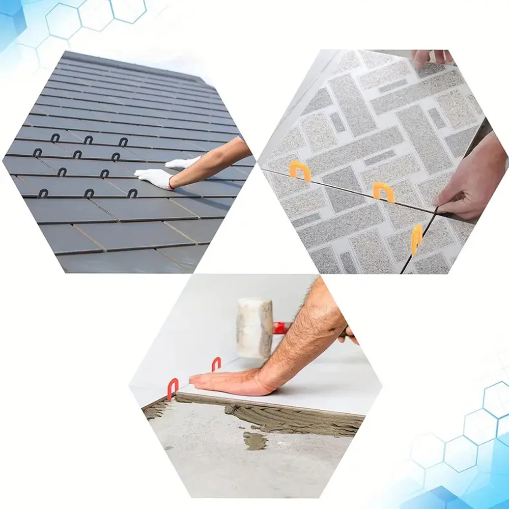 Tile spacers tile leveling clips tile leveling tools 100/200Pcs Reusable U-Shape Ceramic Spacers Tile Clips Leveling System Wedge Floor Wall Tile Gap Fixing Construction Tools