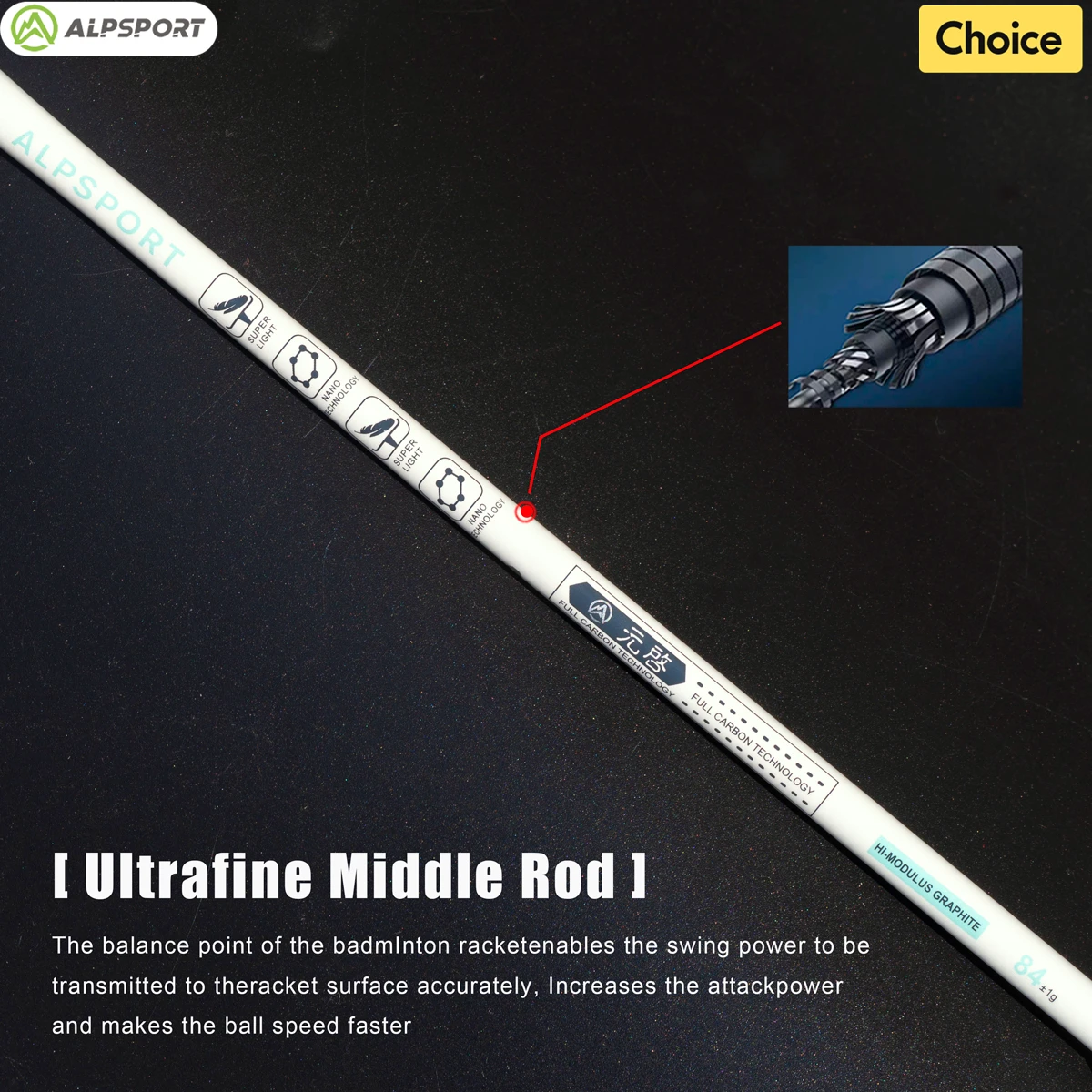 ALP YQ 4U Badminton Racket 22-35 Lbs Original Design Carbon Fiber Racket Professional Offensive Outdoor Sports Alpsport