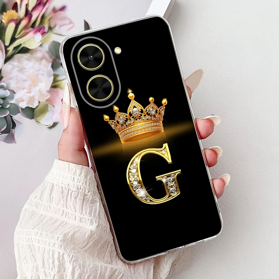 Crown Letters Soft Silicone Phone Case - Stylish Cover Shell