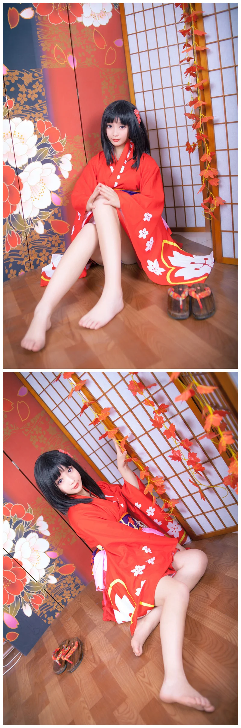 Kimono Cosplay Mobile Game Shikishen Onmyoji Sakura Demon