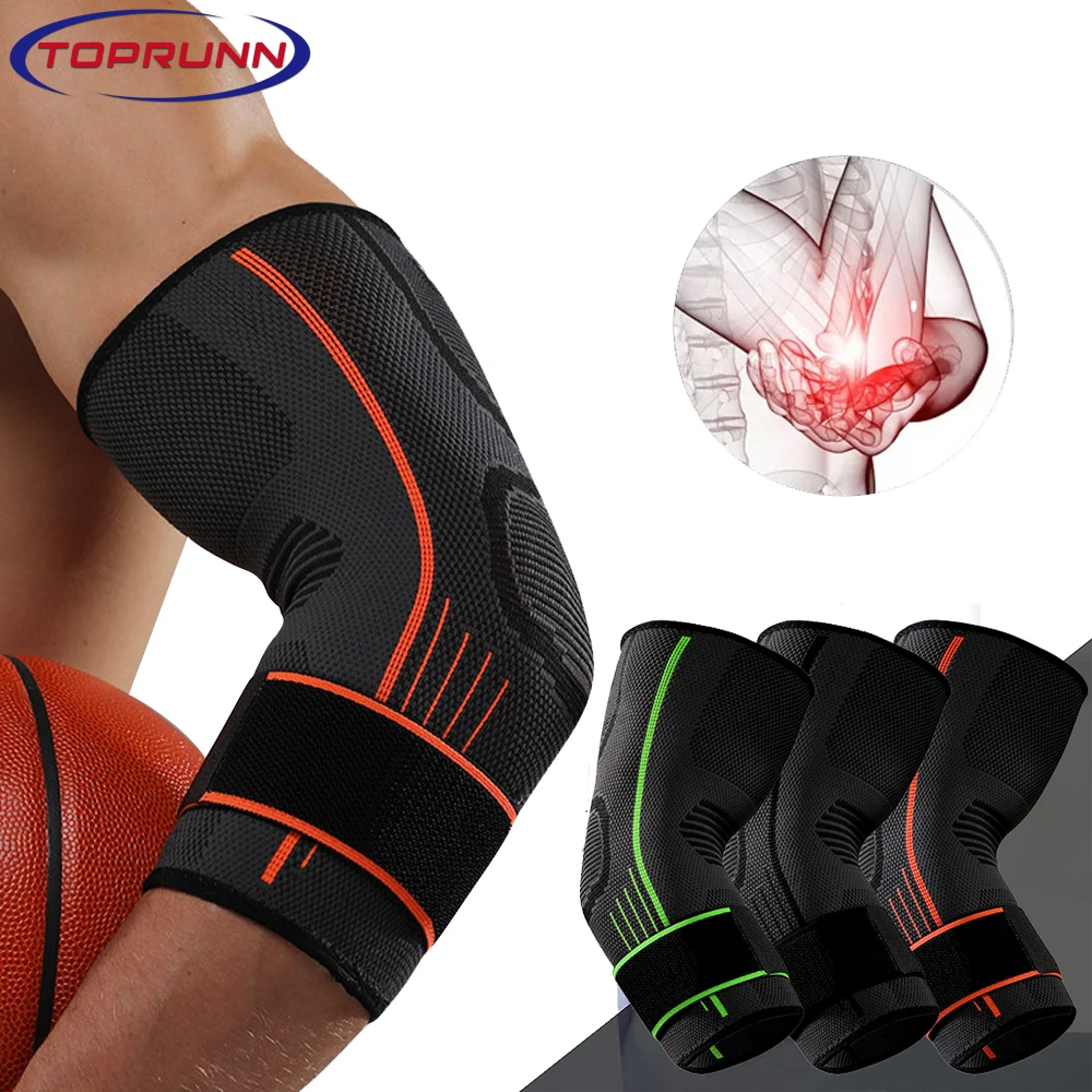 1pcs Sports Elbow Brace Adjustable Compression Sleeve Arm Support With