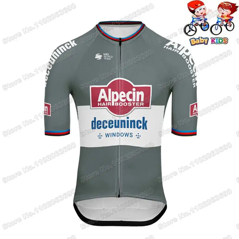 Kids Alpecin Deceuninck Cycling Jersey Set Mathieu van der Poel Boys Girls Cycling Clothing Children Road Bike Shirt Pants