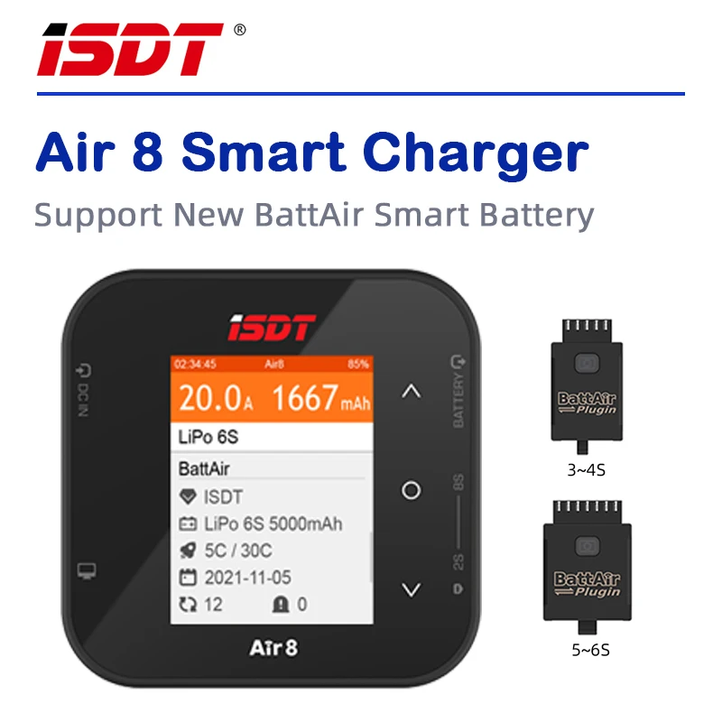 

（New product）ISDT Air 8 Smart Charger Support New BattAir Smart Battery/APP Connection/Support 1-8S ULiHv