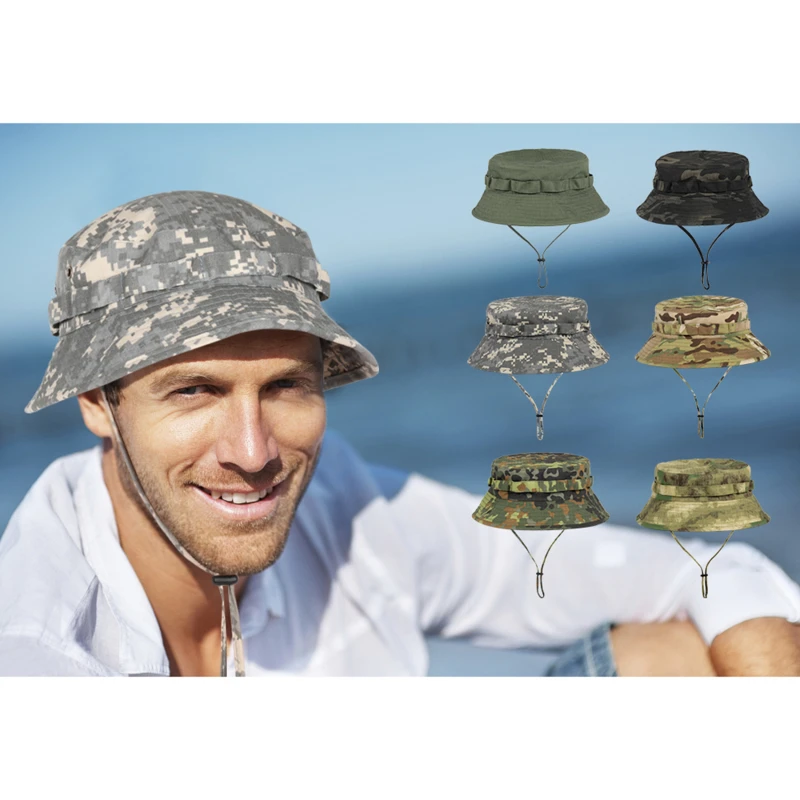 

Multicam Boonie Hat Military Camouflage Bucket Hats Airsoft Army Tactical Hunting Fishing Outdoor Panama Nepalese Cap Summer Men