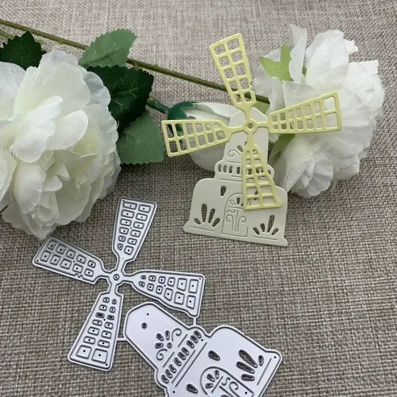 Schloss-Windmühlenhaus Metall-Stanzformen für DIY-Scrapbooking, dekorative Prägung, Handarbeit, Stanzschablone