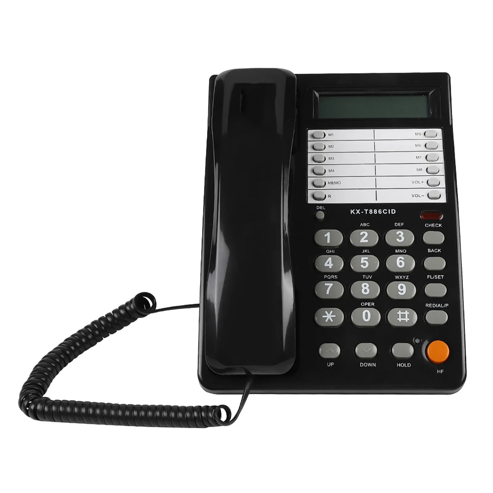Sabf46832e1da40b4ad6765f86610e0b0e Home Hotel Wired Corded Desktop Wall Phone Office Landline Telephone Black DTMF/FSK Clear Call Easy Operation for Communication