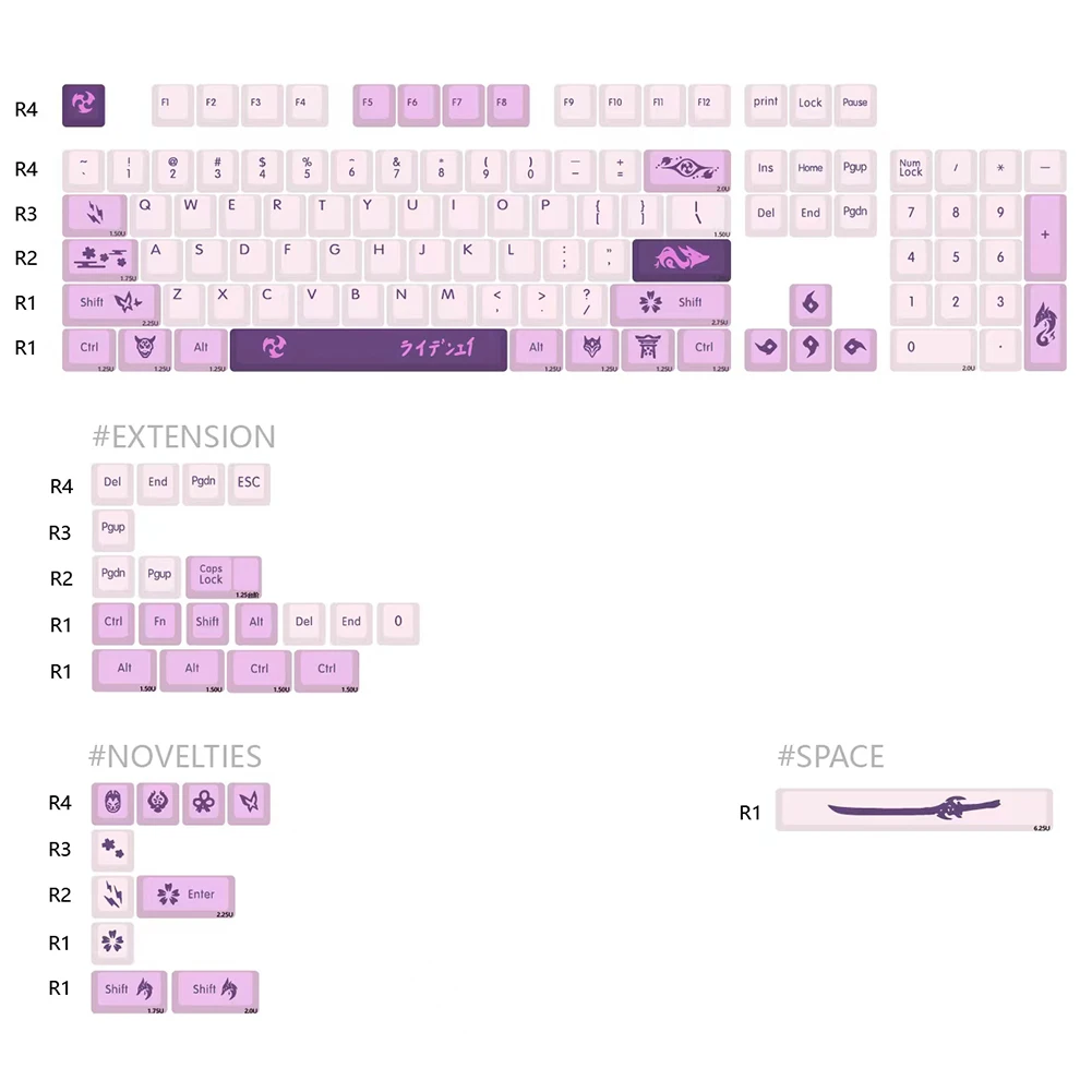 PBT 게이밍 키보드 캡 세트, MX 스위치 기계식 키보드용, 세트 61, 64, 68, 78, 84, 87, 96, 98, 104/108 키, 134 키/세트