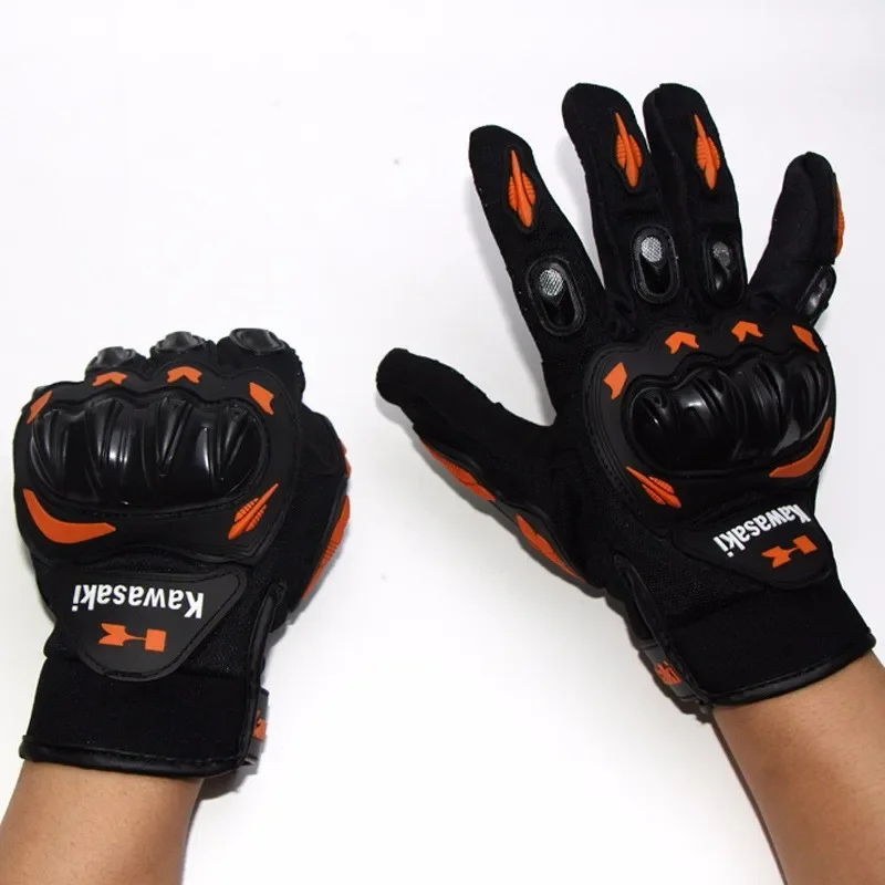Kawasaki off-road gloves, all finger bicycle breathable gloves, motorcycle anti fall knight gloves, outdoor 5