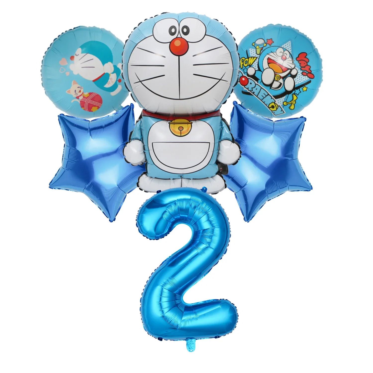 Doraemon Kid Birthday palloncini decorativi Set palloncini con numero di palloncini in foglio di alluminio Set decorazione per feste puntelli fotografici regalo