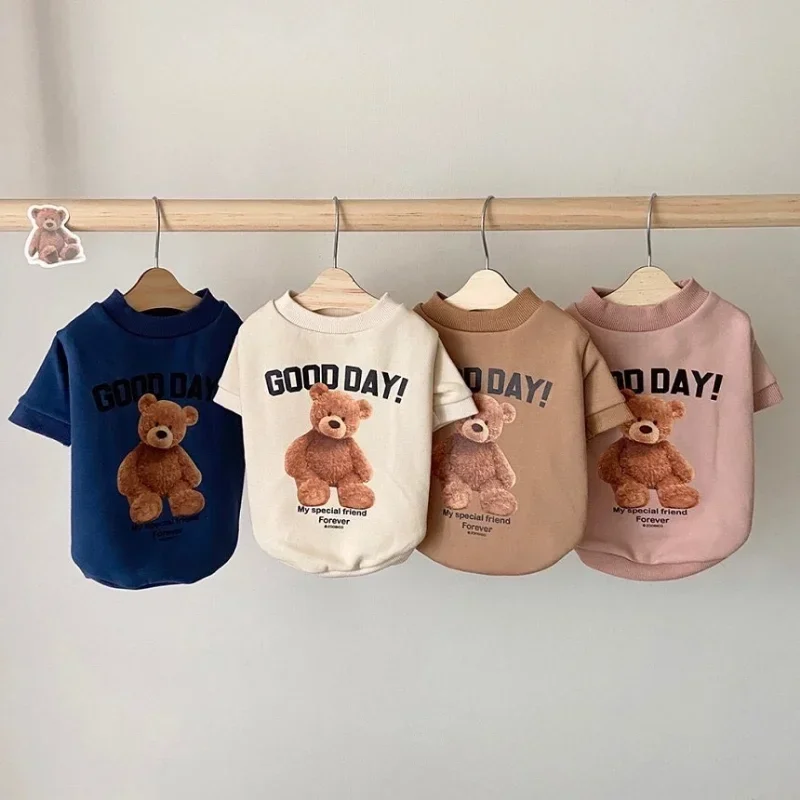 Bear Pattern Dog Clothes for Small Dogs Puppy Clothes Pet Cat Vest Poodle Teddy Bichon Yorkie Chihuahua French Bulldog Costumes pet clothes