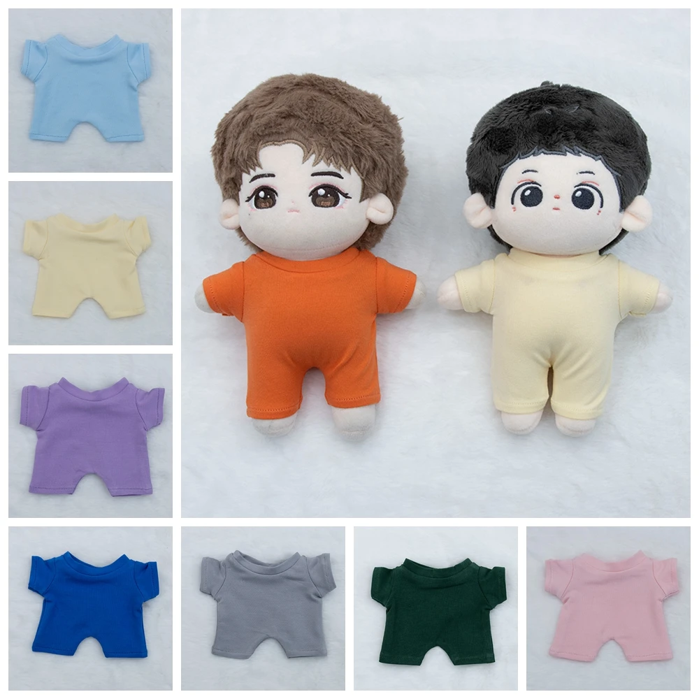 Hand-made 10cm 15cm 20cm Doll Clothes Candy Color Jumpsuit Outfit Star Cotton Dolls Applicable Doll Clothes Accessories