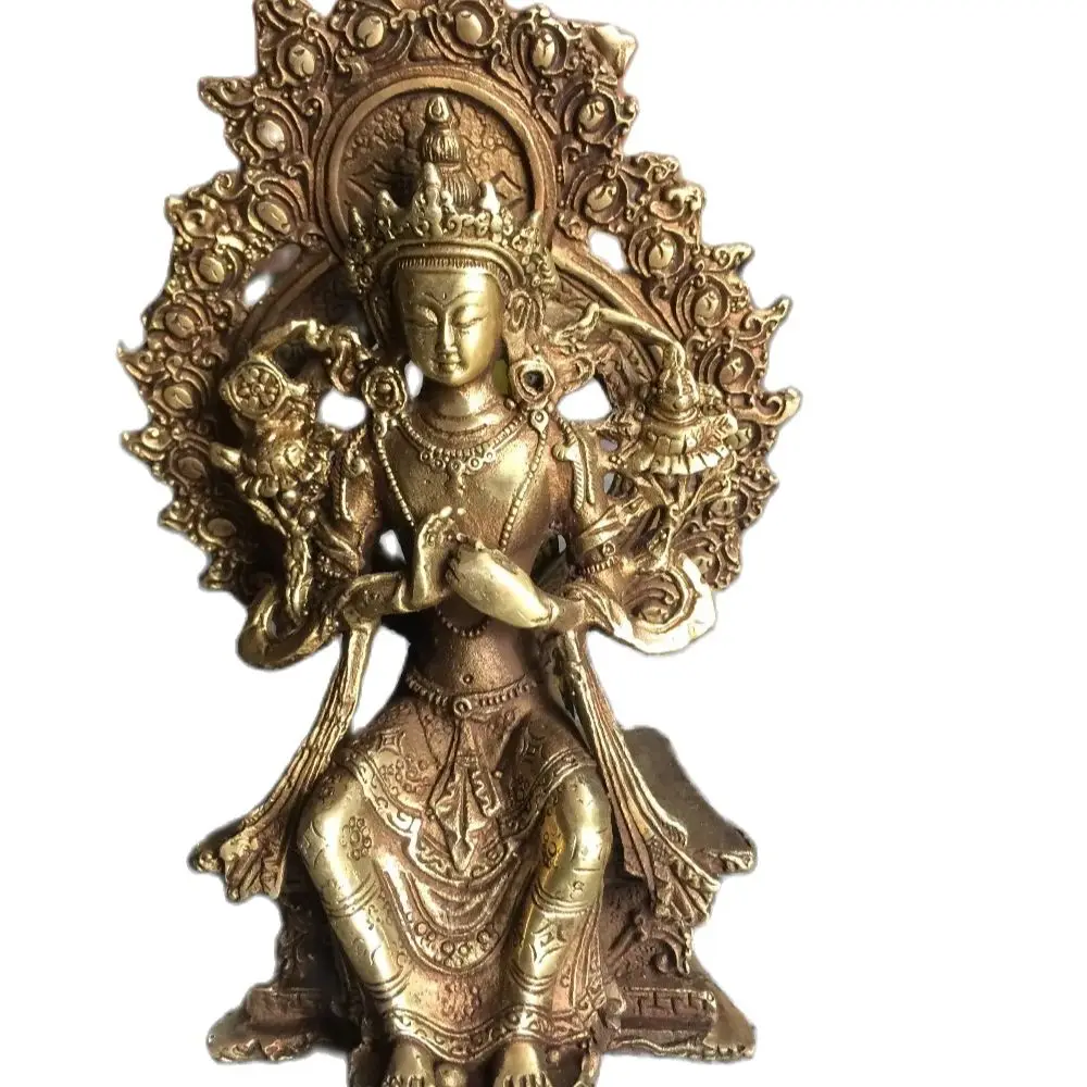

China's rare Tantric view sound brass copper fengshui buddha statue Metal crafts home decorations