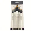 12pcs Premium Soft Pointed-Round Watercolor Paint Brush Set，High Quality Anti-Shedding Nylon Hair, for Acrylic, Oil, Tempera 6