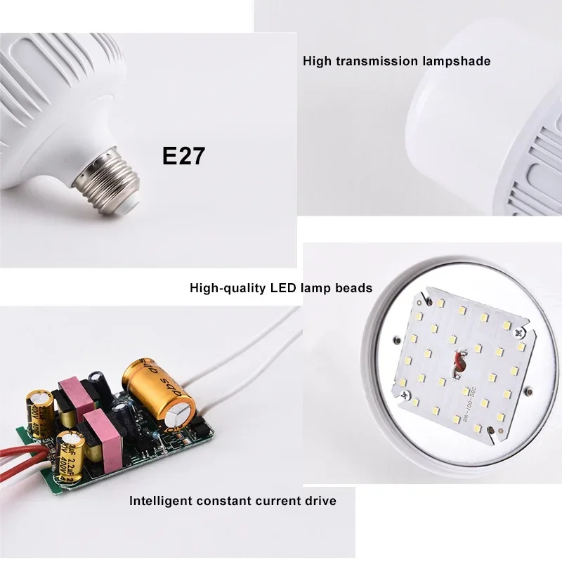 Description Picture 4 of item50/40/30/20/15W LED Bulb E27 Screw Mouth Lights Eye Protection Saving Energy Lamp Interior Living Room Bedroom Office Lighting