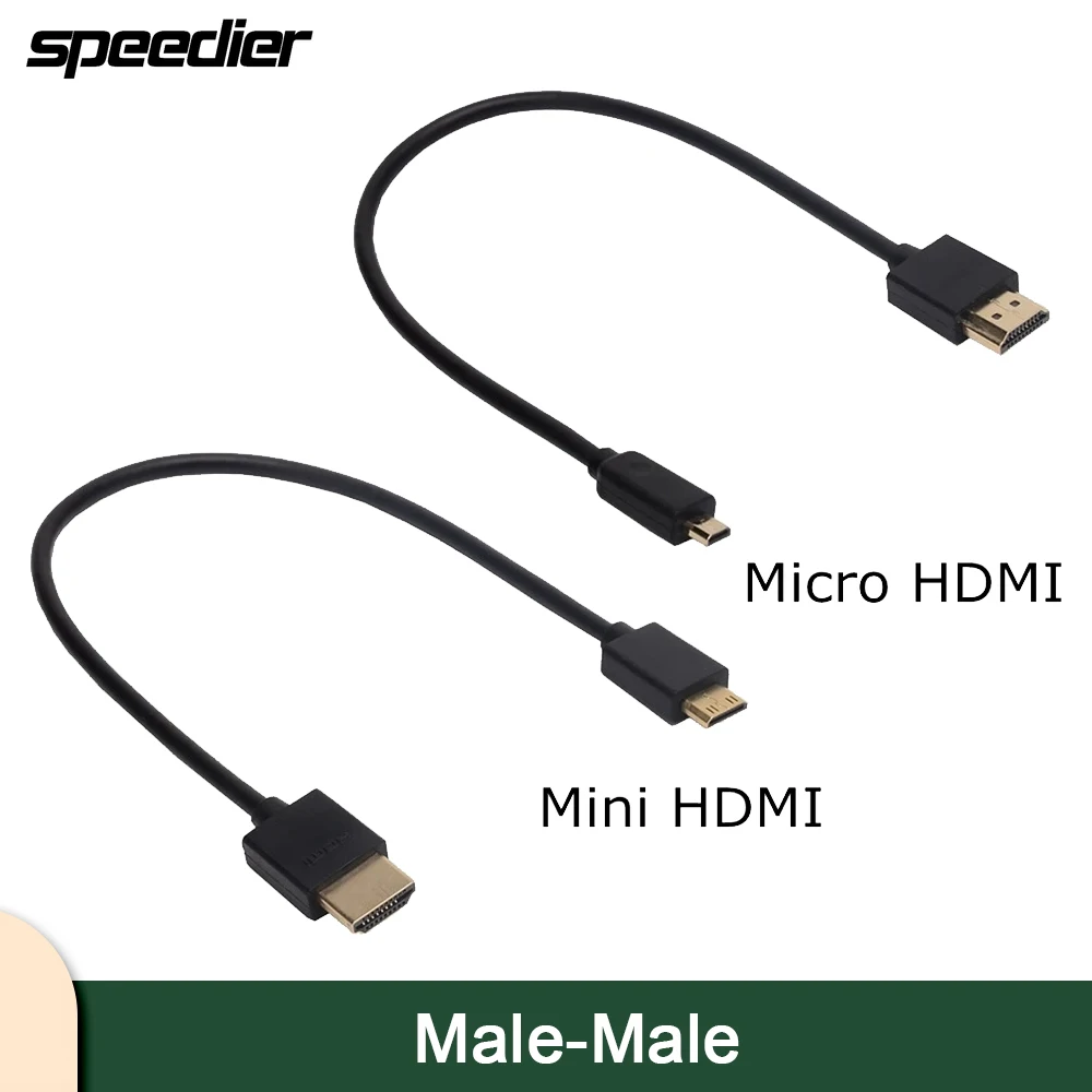 Od 3.2Mm Hdtv A Micro Hdmi Compatibile E Mini Hdmi Compatibile Versione 2.0 Maschio 4K @ 60Hz Cavo Di Prolunga 3D 0.3M 0.5M 1M 1.5M