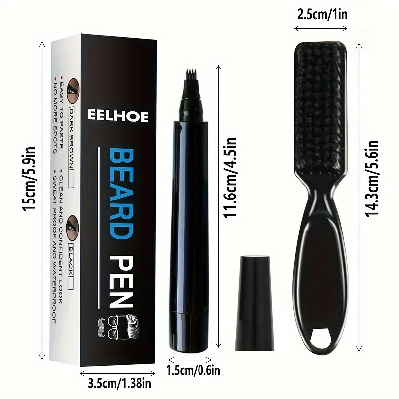 Beard Filling Pen Kit Beard Enhancer Brush Coloring Shaping Tools Waterproof Hair Pencil Man Cosmetic