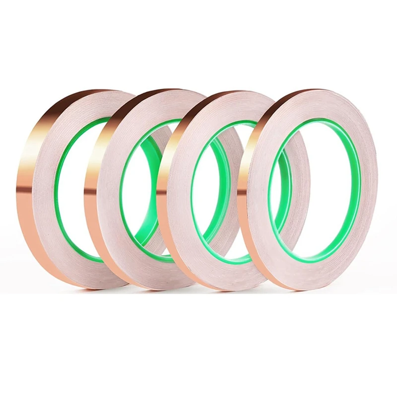 Conductive Copper Tape Suitable For Stained Glass 4 Sizes (0.2/0.24/0.3/0.4 Inches) X 82.5 Feet 4Piece