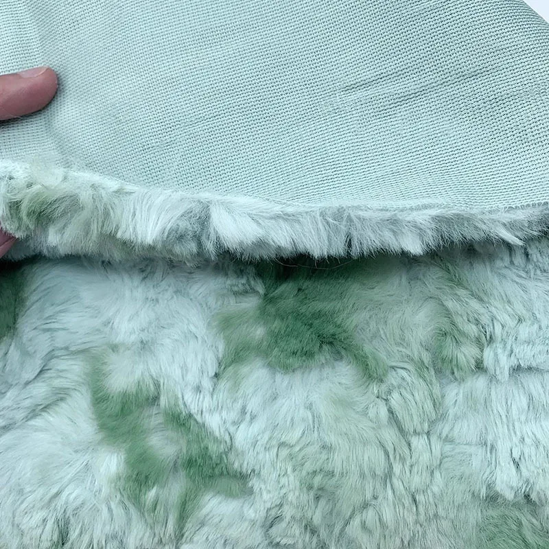 25x45cm Faux Rabbit Fur Fleece Fabric Soft Plush Furry Fabric Soft Doll  Clothes Tie Dye Plush Doll Coat Jacket Sewing Material