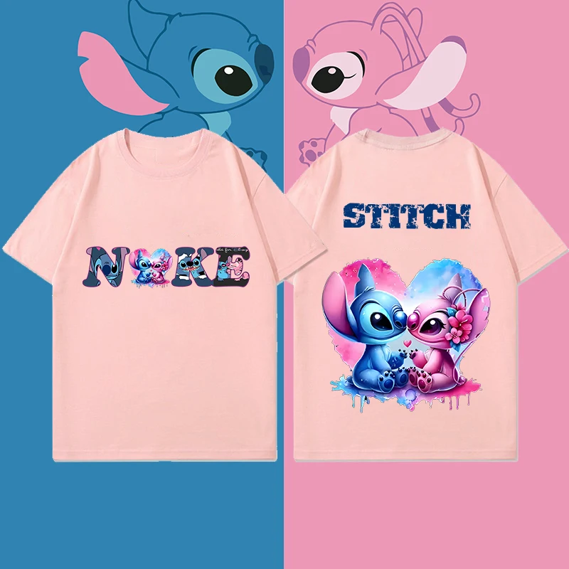 Lilo Stitch Parent-child Suit Children's T-shirt Kawaii T-shirt Anime Cartoon Family Casual Clothing Girl Boy Fashion Y2k Top 2