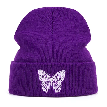 Butterfly Embroidery Beanie Hat 3