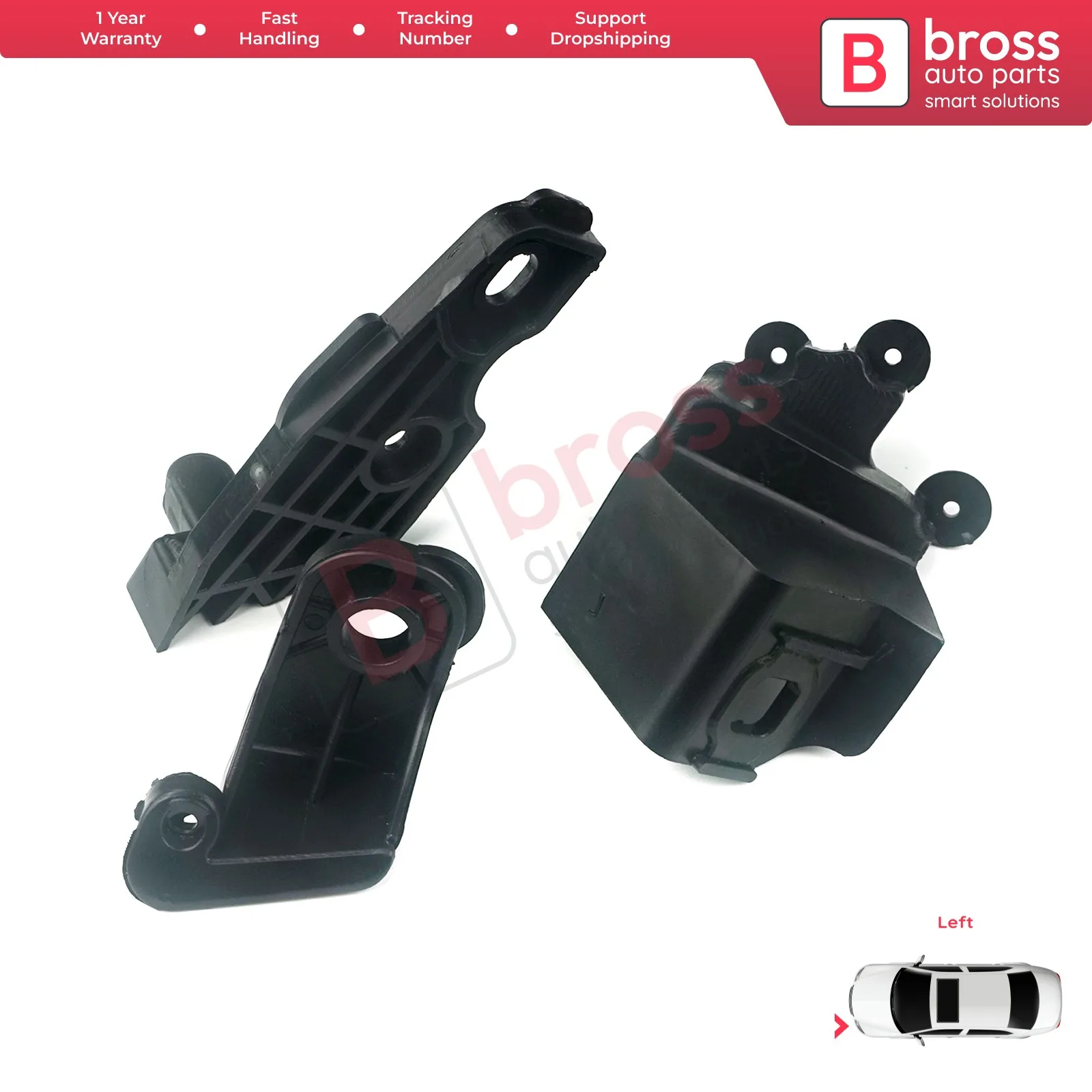 

BHL550 Headlight Headlamp Housing Repair Mount Holder Bracket Tab Clips Left for Fiat Doblo MK2 263 Facelift 2015-2022 51974244