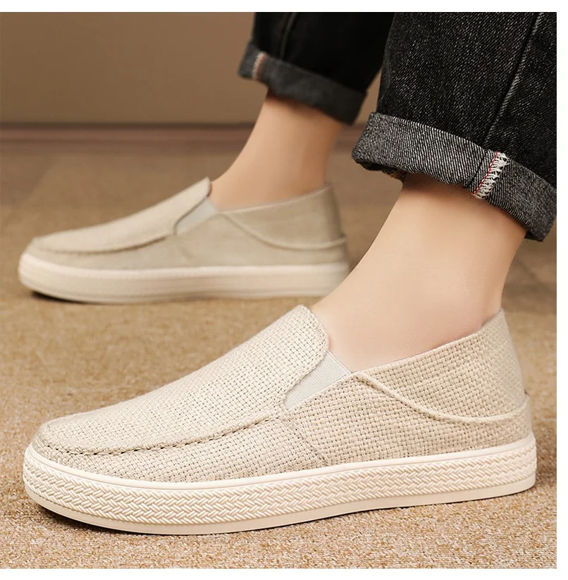 Neue Anti Geruch Leinwand Espadrille Schuhe Männer Vulkanisierte Turnschuhe Junge Atmungsaktive Slip Auf Trainer Clipper Gym Schuhe Mann Plain Loafer – Detail 17