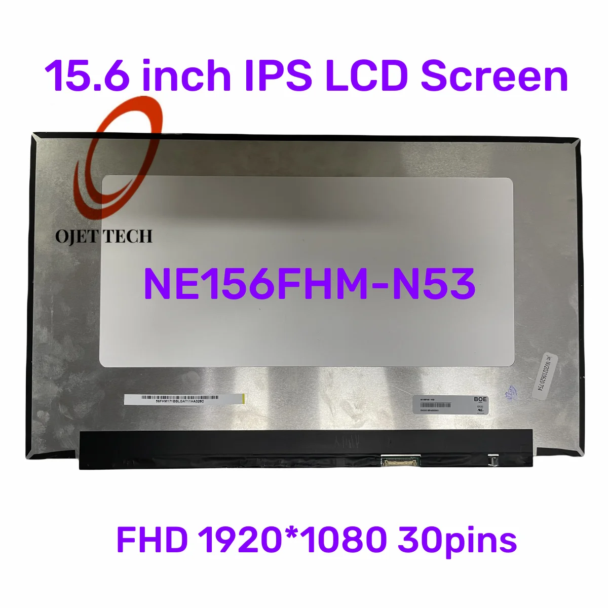 Painel de Exibição para Laptop para Boe Ne156fhm-n53 Tela Lcd Edp 30pin 60hz 100 Dci-p3 Fhd 1920×1080 156 Fit Fit Ne156fhm N53